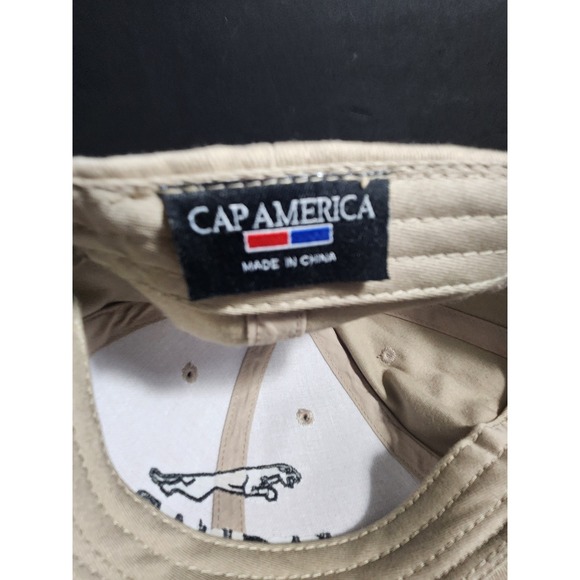 New Jaguar Logo Baseball Cap Hat  Tan Adjustable Fabric Strap Brass Buckle - Picture 6 of 6